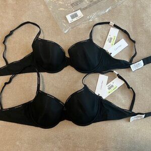 Calvin Klein Sheer Marquisette Lightly Lined Demi Bra (LOT of 3, NWT)